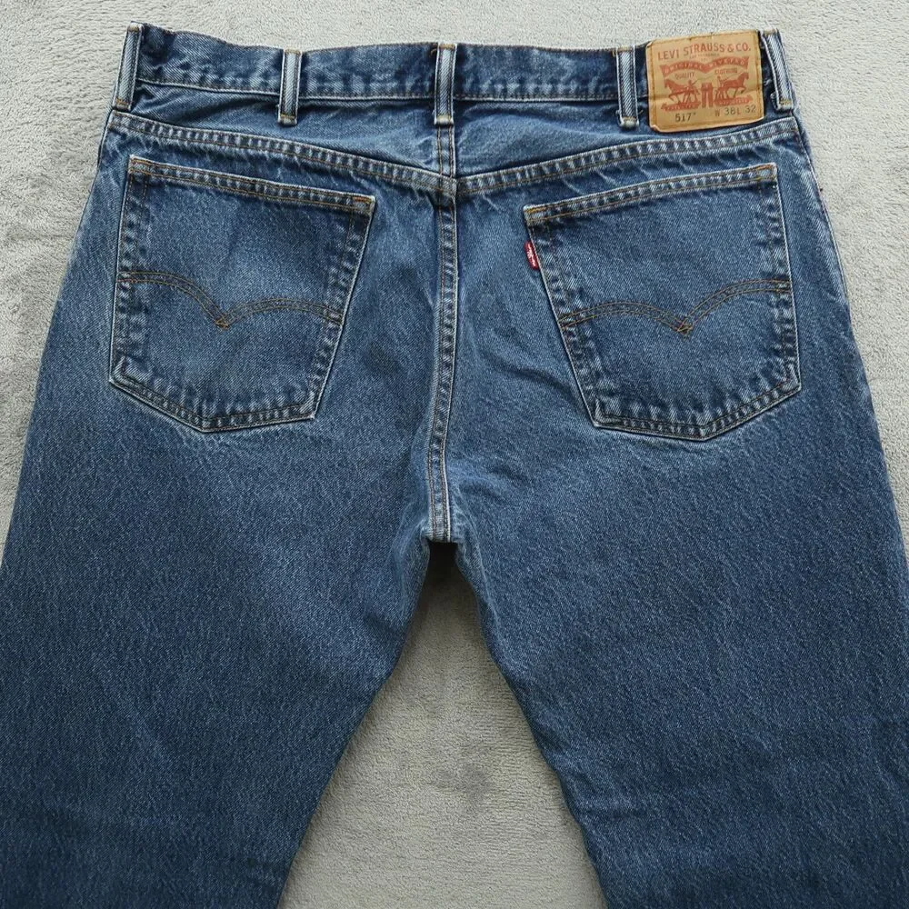Levi's 517 Jeans Mens 38x32 Blue Regular Bootcut Rigid Denim Pants Medium Wash
